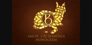 Amuse Cat Mandala Monogram Font Poster 1