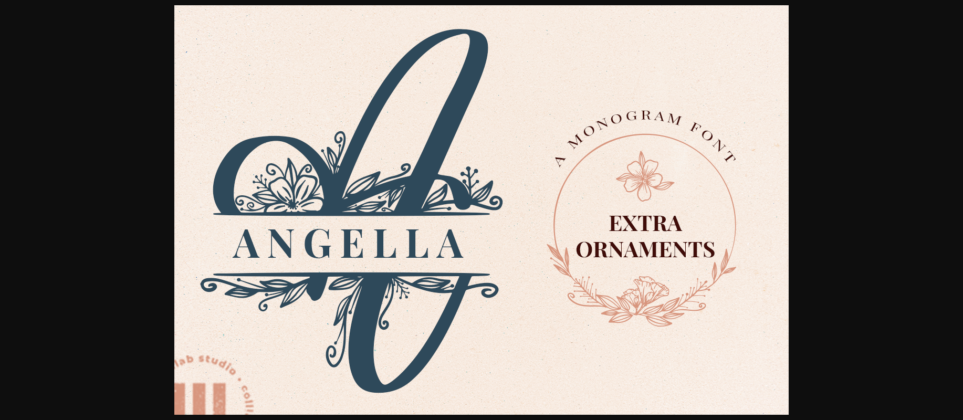 Angella Monogram Font Poster 3