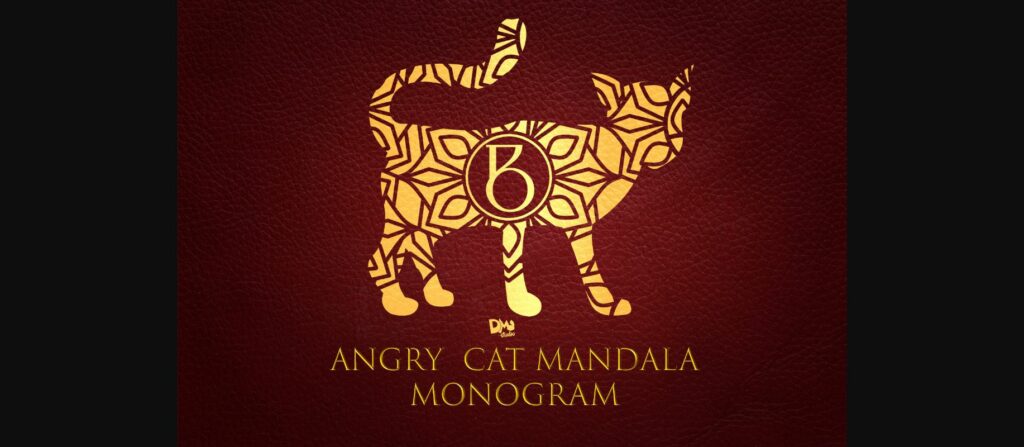 Angry Cat Mandala Monogram Font Poster 3