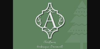 Arabesque Christmas Ornament Font Poster 1