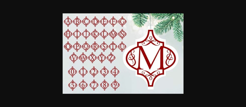 Arabesque Christmas Ornament Font Poster 5