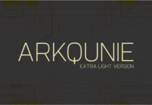 Arkqunie Extra Light Font