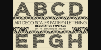 Art Deco Scales Pattern Lettering Font Poster 1