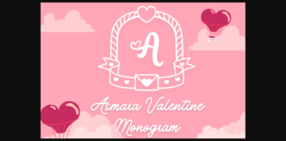 Asmara Valentine Monogram Font Poster 1