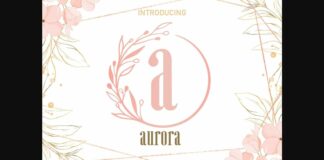 Aurora Leaf Circle Monogram Font Poster 1