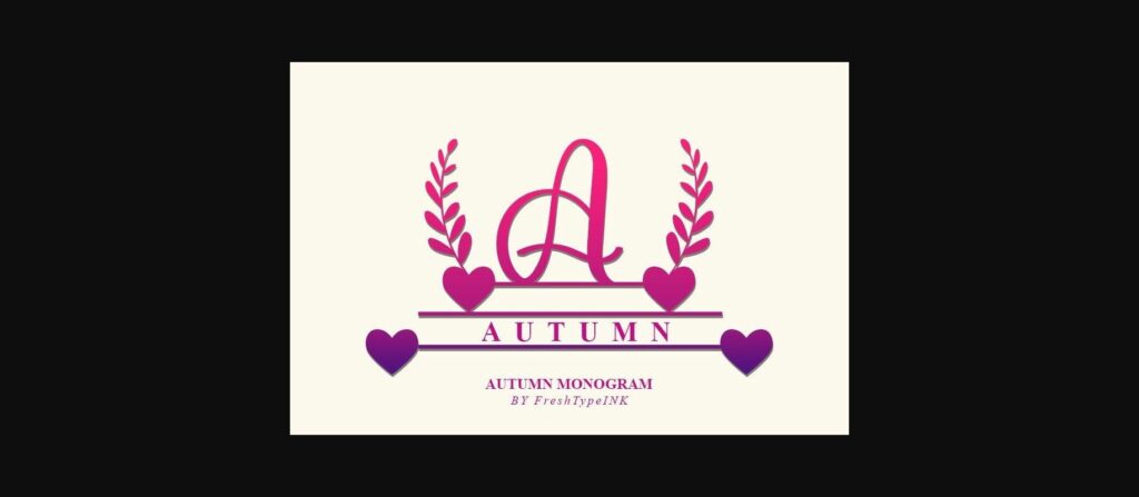 Autumn Monogram Font Poster 3