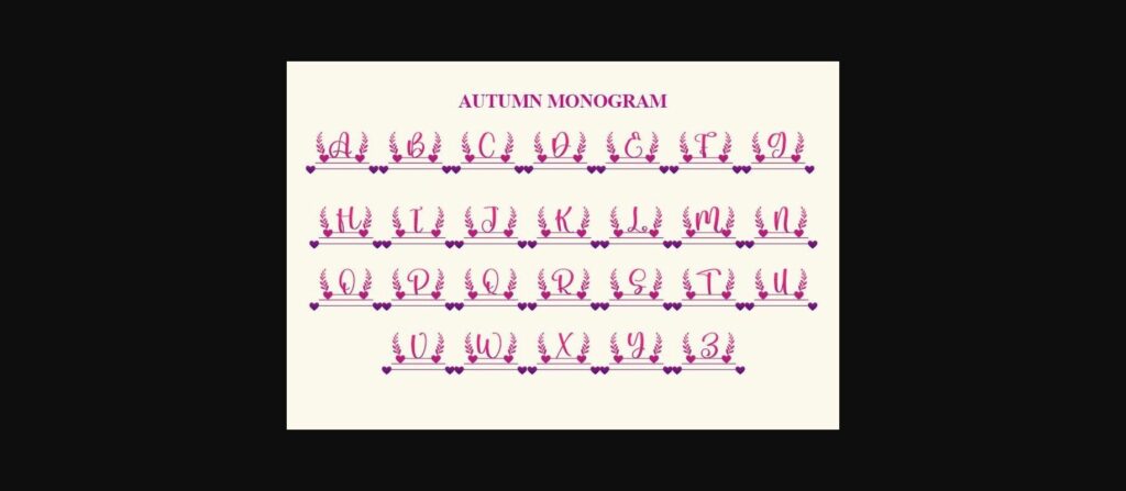 Autumn Monogram Font Poster 5