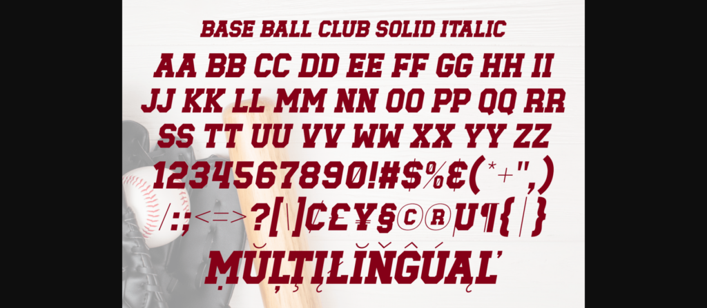 Baseball Club Font Poster 9