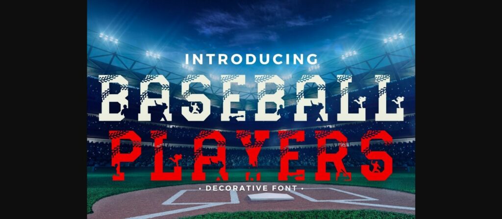 Baseball Players Font Poster 3