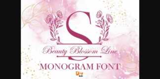 Beauty Blossom Line Monogram Font Poster 1