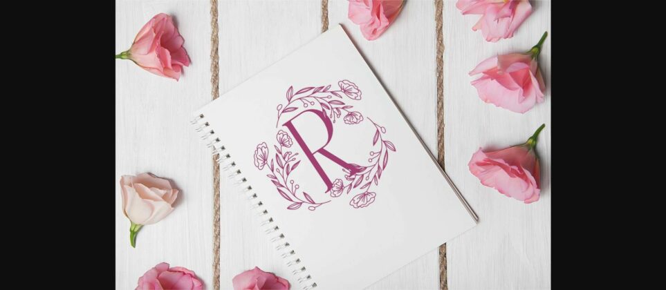 Beauty Floral Blossom Monogram Font Poster 5