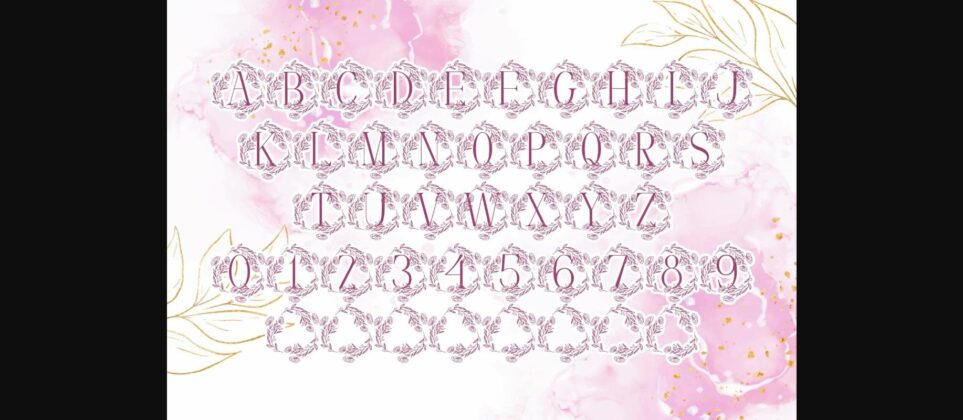 Beauty Floral Blossom Monogram Font Poster 6