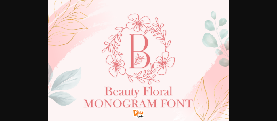 Beauty Floral Monogram Font Poster 3