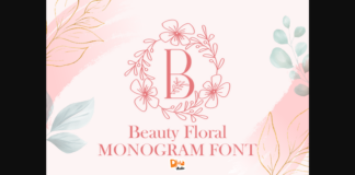 Beauty Floral Monogram Font Poster 1