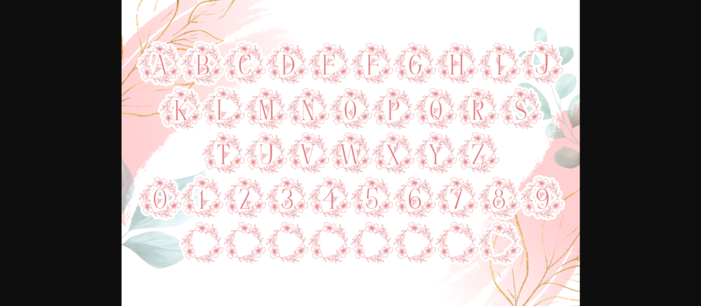 Beauty Floral Monogram Font Poster 6