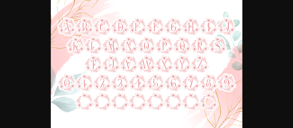 Beauty Floral Monogram Font Poster 6