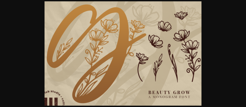 Beauty Grow Monogram Font Poster 3