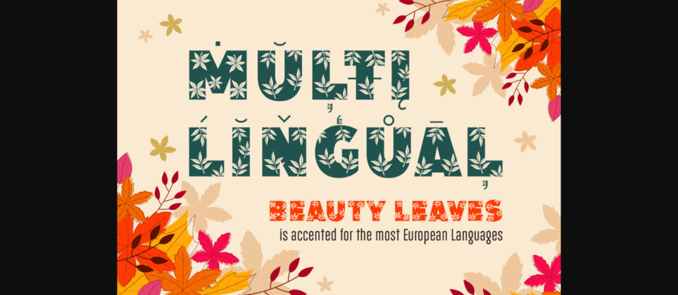 Beauty Leaves Font Poster 10