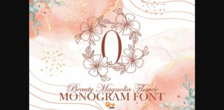 Beauty Magnolia Flower Monogram Font Poster 1