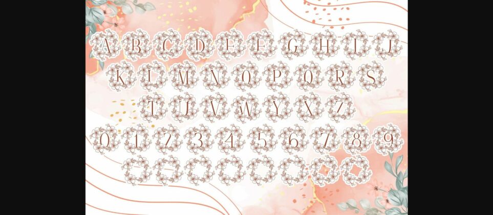 Beauty Magnolia Flower Monogram Font Poster 6