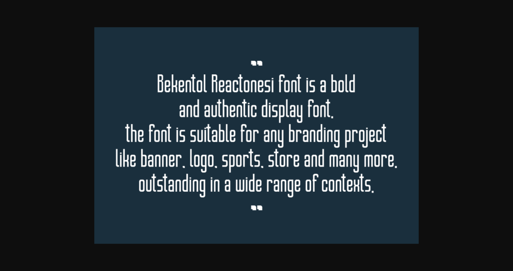 Bekentol Reactonesi Font Poster 8