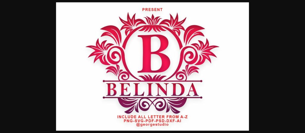 Belinda Monogram Font Poster 3