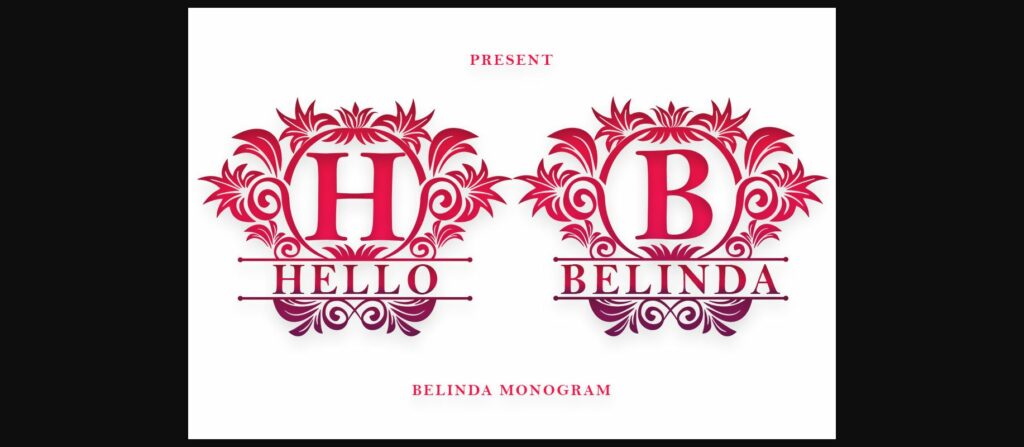 Belinda Monogram Font Poster 4
