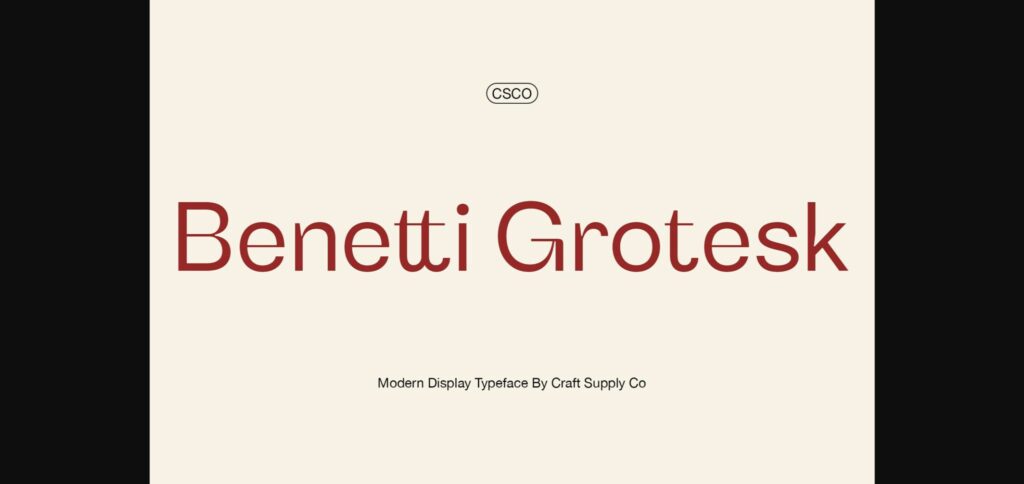 Benetti Grotesk Font Poster 1