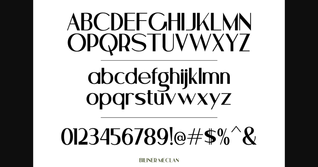 Biliner Meclan Font Poster 9