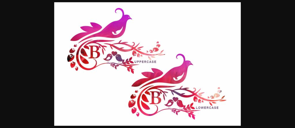 Bird Beauty Monogram Font Poster 2