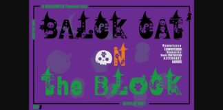 Black Cat on the Block Font Poster 1