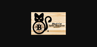 Black Cat Spider Monogram Font Poster 1