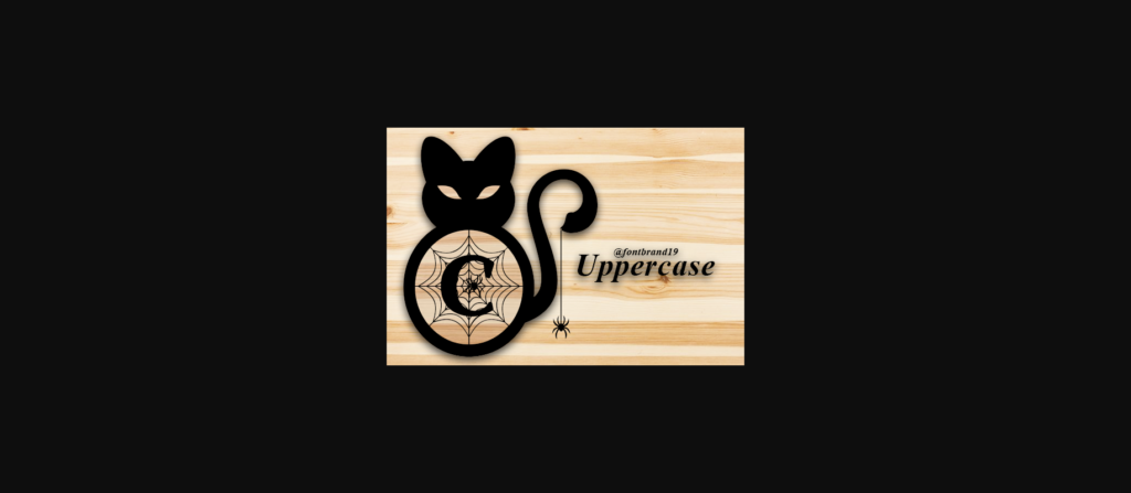 Black Cat Spider Monogram Font Poster 4