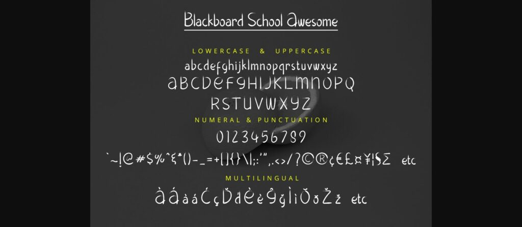 Blackboard School Font Poster 10