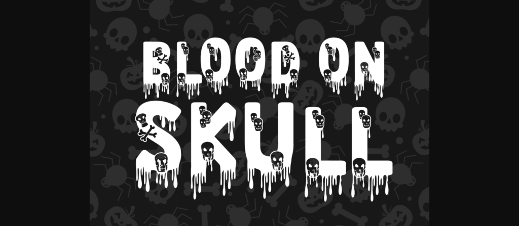 Blood on Skull Font Poster 3