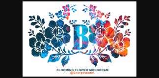 Blooming Flower Monogram Font Poster 1