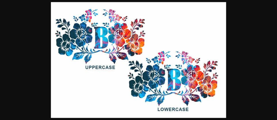 Blooming Flower Monogram Font Poster 2