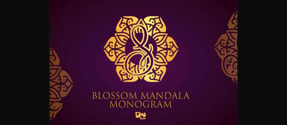 Blossom Mandala Monogram Font Poster 3