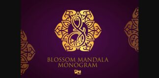 Blossom Mandala Monogram Font Poster 1