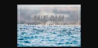 Blue Rain Font Poster 1