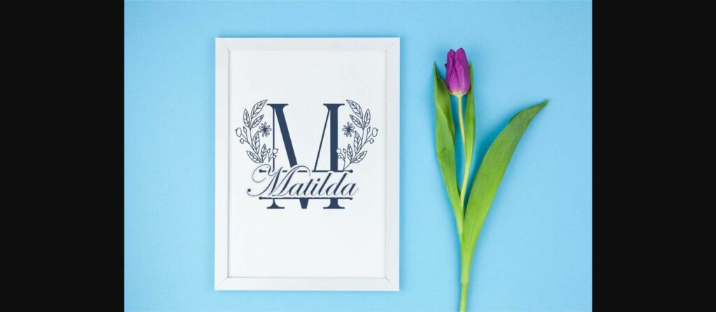 Blue Spring Line Monogram Font Poster 5