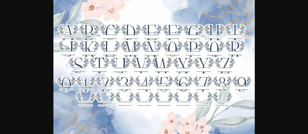 Blue Spring Line Monogram Font Poster 6