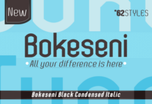 Bokeseni Black Condensed Italic Font