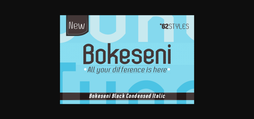 Bokeseni Black Condensed Italic Font Poster 1