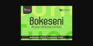 Bokeseni Black Expanded Italic Font Poster 1