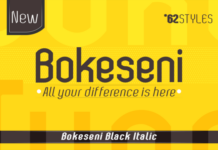 Bokeseni Black Italic Font