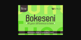 Bokeseni Bold Expanded Italic Font Poster 1