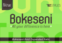 Bokeseni Bold Expanded Italic Font