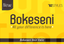 Bokeseni Bold Italic Font