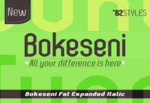 Bokeseni Expanded Fat Italic Font